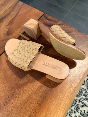 Liberté Leather - Santorini Woven Leather Slide Mules